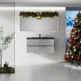 thumbnail image 1 of 42" Floating Bathroom Vanity with Sink, Modern Wall-Mounted Bathroom Storage Vanity Cabinet with Black Quartz Sand Top Basin and Soft Close Drawers, EDI-Series Cement Grey, 1 of 13