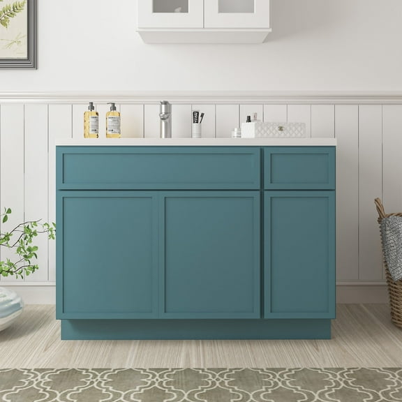42" Freestanding Bathroom Vanity Cabinet without Top in Sea Green