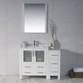 thumbnail image 1 of 42" Freestanding Bathroom Vanity with Side Cabinet & Vessel Sink & Mirror - Glossy White, 1 of 5