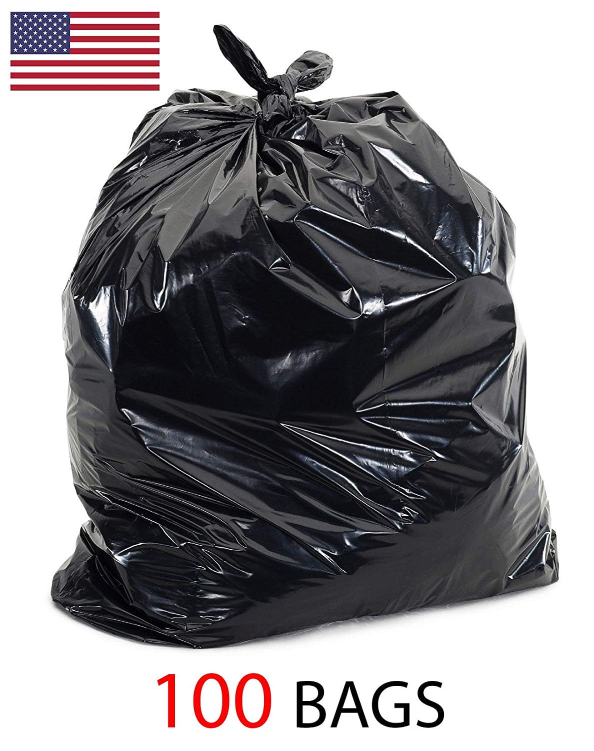 42 Gallon 1.5 mil, Strong Trash Bags, MADE IN USA, Low Density, 37 X 43 42gal 1.5mil (100 Bags)