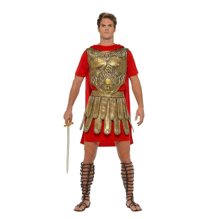 Economy Roman Gladiator Costume Adult Gold Red Economy Roman Gladiator Costume Adult Gold Red