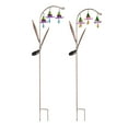 thumbnail image 1 of 42"H Twinkling Light Solar Garden Stake, Trio of Glass Flowers, 2 Asst, 1 of 1
