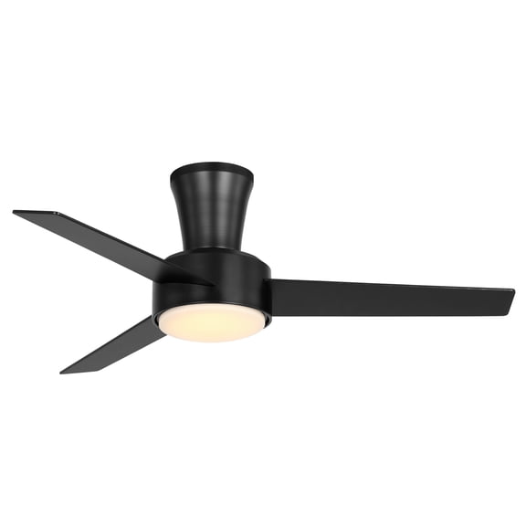 Mainstays 42-Inch Black Low-Profile DC Ceiling Fan with Integrated LED Light, Remote Control, 6 Speeds, and Fast-Install Blade System