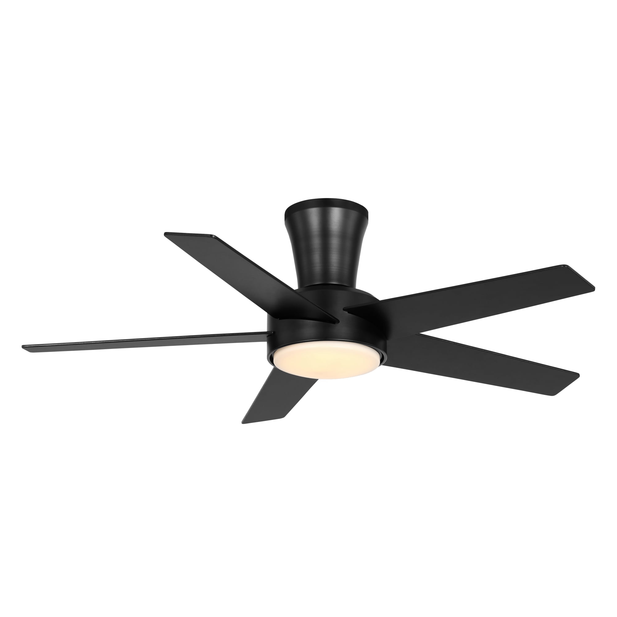 Mainstays 42-Inch Black Low-Profile DC Ceiling Fan with Integrated LED Light, Remote Control, 6 Speeds, and Fast-Install Blade System