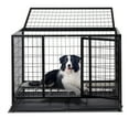 thumbnail image 1 of 42" Heavy Duty Dog Crate - Double Door Metal Kennel w/ Lockable Wheels & 2 Removable Trays for Large Dogs, Indoor/Outdoor Use (43.5x30x32.5in), 1 of 7