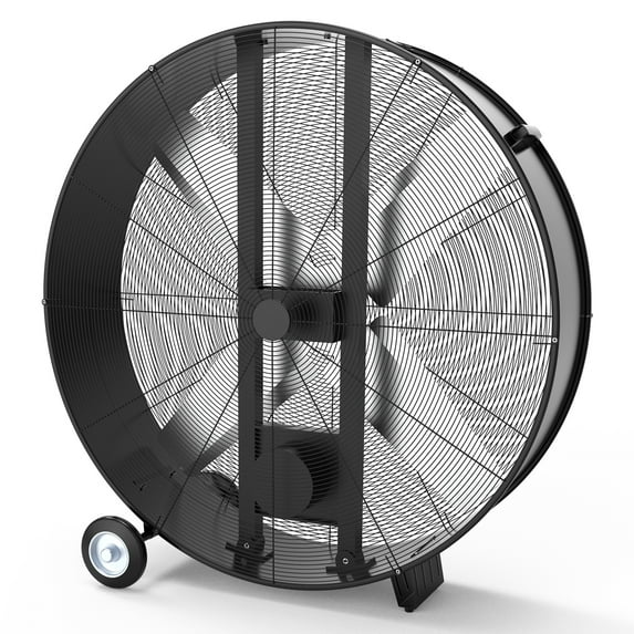 42''Heavy Duty Industrial Drum Fan, 2 Speed Floor Fan Metal Air Circulation for Warehouse
