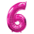 thumbnail image 1 of 42" Hot Pink Number 6 Six Foil Mylar Balloons (Pack of 1) - Birthday Party Supplies Decorations, 1 of 2