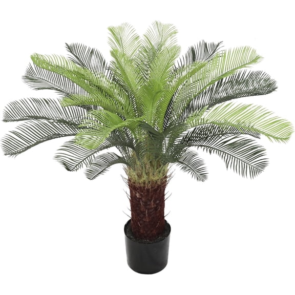 42" Hx40 W UV-Proof Outdoor Artificial Sago Cycas Palm Tree w/Pot -Green