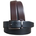 thumbnail image 1 of 42 In Black Brown Reversible Texture Leather Dress Belt Genuine Formal, 1 of 4