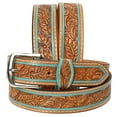 thumbnail image 1 of HILASON Western Genuine Leather Belt for Men Women Cowboy Cowgirl Handmade Unisex Full Grain Heavy Duty Floral Tooled Belt, 1 of 4