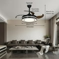 thumbnail image 1 of 42 In Modern Ceiling Fan Retractable Fandelier Ceiling Fan w/ Light Remote W/o Bulb for Living Rooms, 1 of 20