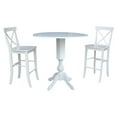 thumbnail image 1 of 42 In Round Pedestal Bar Height Table with 2 Bar Height Stools, 1 of 7