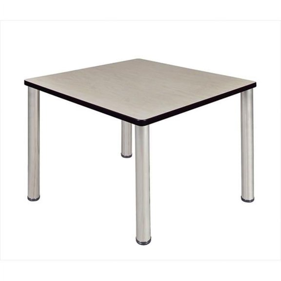 42 In. Square Maple Table & Chrome Post Legs