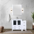 thumbnail image 1 of White Bath Vanity 42 In. - Solid Wood Side Cabinet Ceramic Top Soft Close Mechanism Scratch- And Stain- Countertop Build & Drawers Long-lasting Durability, 1 of 2