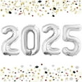 thumbnail image 1 of 42 Inch 2025 Silver Foil Number Balloons for 2025 New Year Eve Festival Party Supplies Graduation Decorations, 1 of 6