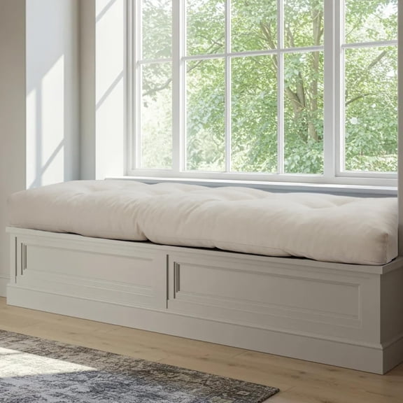 42 Inch Bench Cushions for Indoor Furniture, Super Soft Rectangle Bench seat Cushion Pad with Non-Slip Bottom, Waterproof Bench Pad for Window Porch(Beige, 42x16x4.5 Inch)