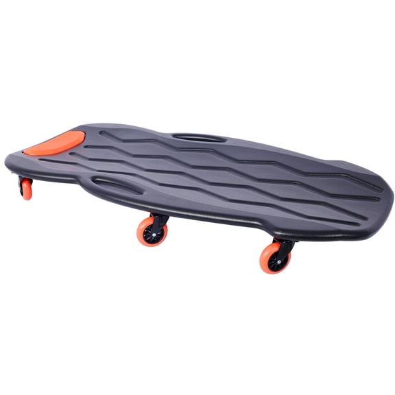 42 Inch Blow Molded HDPE Plastic Creeper with Carrying Bag, 330 Lbs Capacity Ergonomic Mechanics Creeper with Padded Headrest & Dual Tool Trays for Automotive Repair