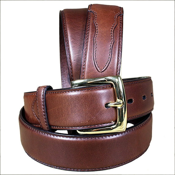 42 Inch Brown Men's Basic Leather Belt Removable Buckle