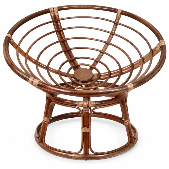 42-Inch Brown Rattan Wicker Replacement Frame for Papasan Chair, Modern Design
