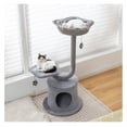 thumbnail image 1 of 42 Inch Cat Tower with Metal Frame - 3 Tier Cat Tree for Large Cats, Kitten Scratching Post, Condo & Dangling Balls, 1 of 9