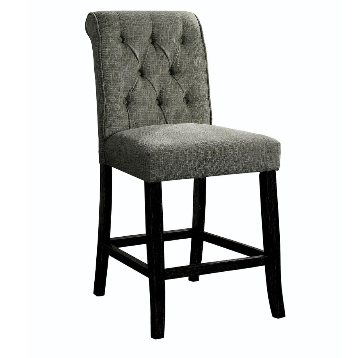 Izzy Gray Wood and Black Counter Stools Set of 2