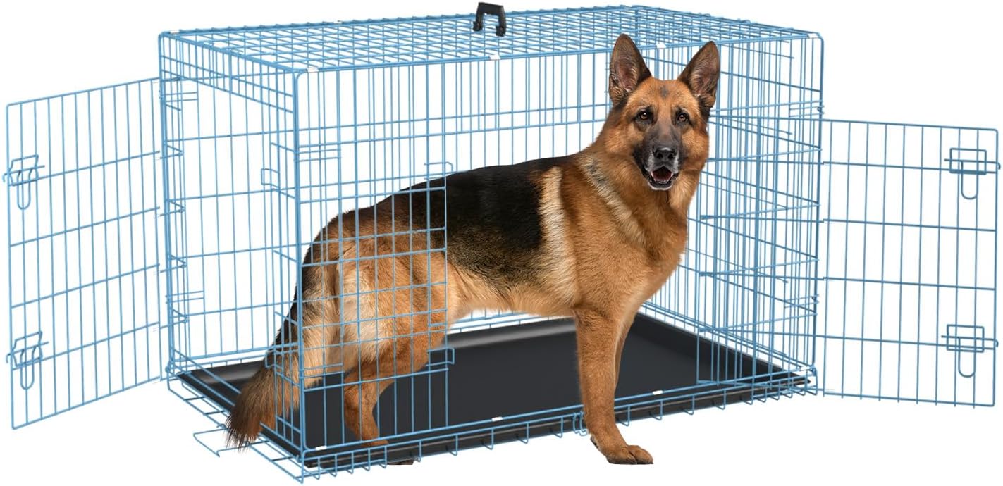 Dog Crate Dog Cage for Large Dogs Folding Mental Wire Dog Kennel