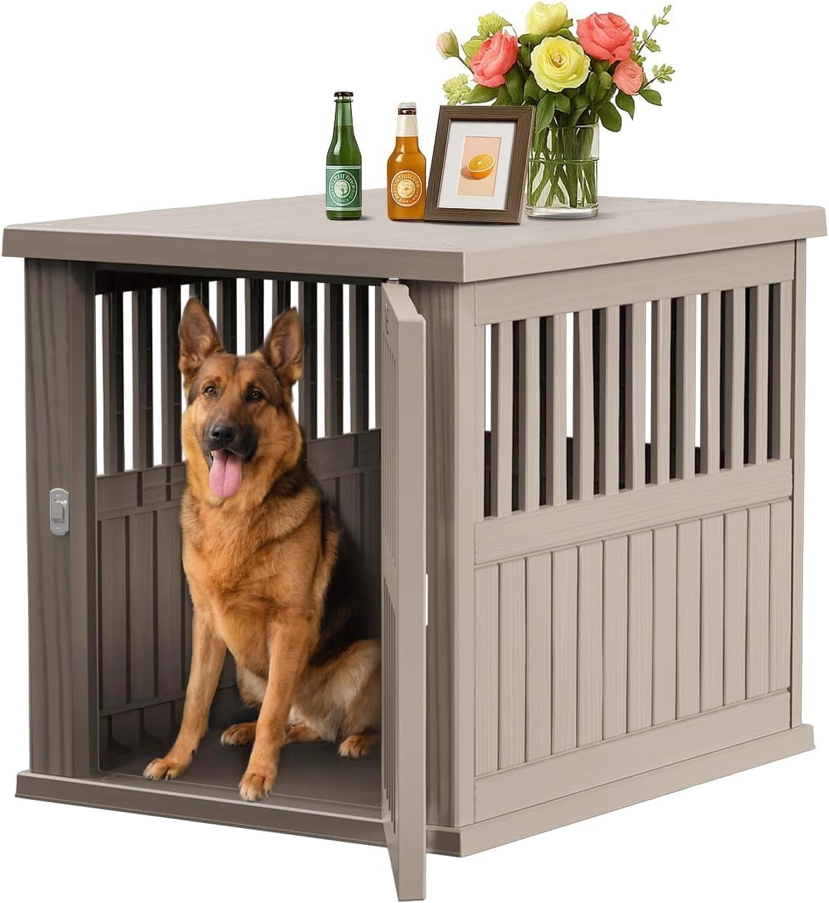 42 Inch Dog Crate Furniture Lockable Dog Kennel Indoor for Large Dogs ...