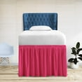 thumbnail image 1 of 42 Inch Drop Full XL Size Dorm Bed Hot Pink Solid Bed Skirt Lightweight Ruffled Pattern Split Corner Premium Hotal Quality With Flexible Elastic & Fade Resistent, 1 of 7