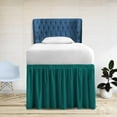 thumbnail image 1 of 42 Inch Drop Full XL Size Dorm Bed Teal Solid Bed Skirt Lightweight Ruffled Pattern Split Corner Premium Hotal Quality With Flexible Elastic & Fade Resistent, 1 of 7