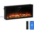 thumbnail image 1 of 42 Inch Electric Fireplace, Seamless Wall Mounted Recessed, Remote App Touch Control, 12 Flame Carbon Bed Colors, Adjustable Timer, Log Crystal, Black Modern Design, 1 of 5