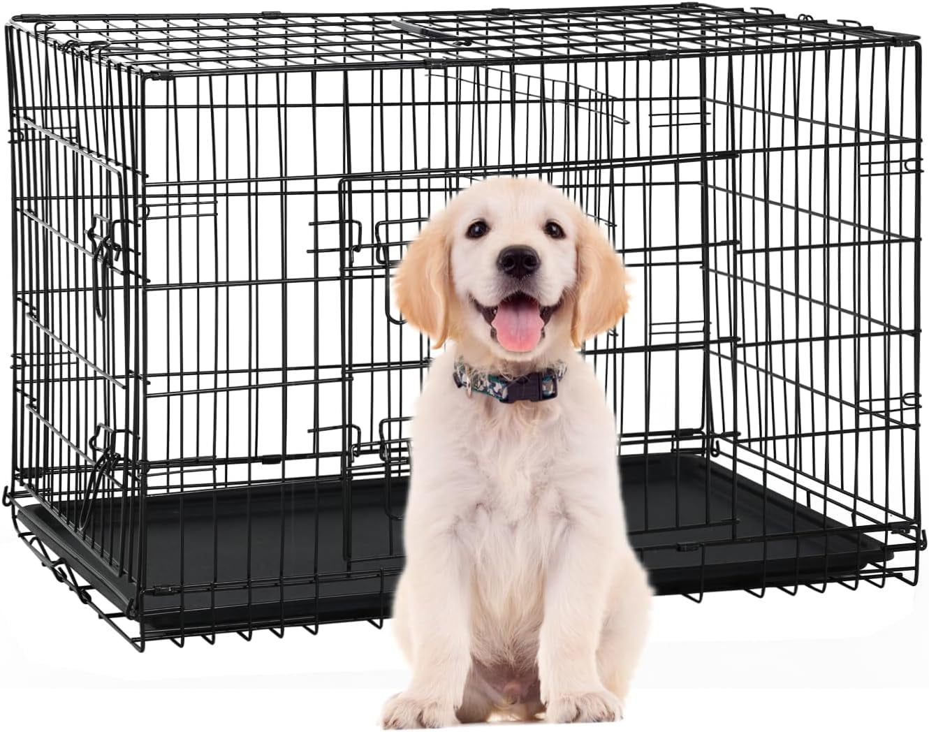 42 Inch Extra Large Dog Crate, Heavy Duty Dog Crates for Large Dogs, Metal Wire Folding Dog Cage