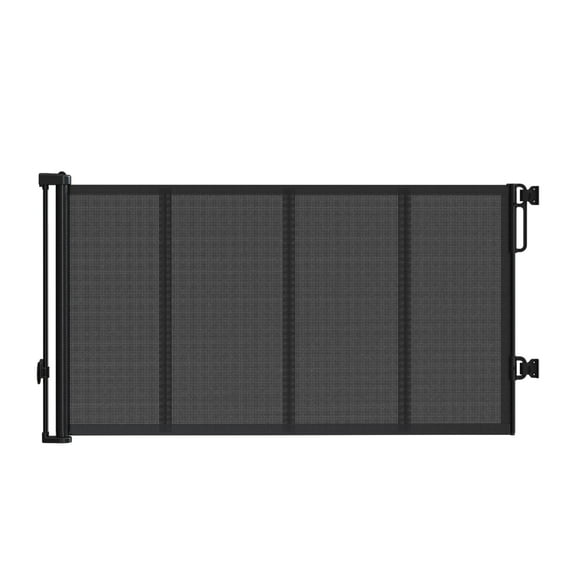 42 Inch Extra Tall Retractable Gates for Kids or Pets,120" Extra Wide Mesh Safety Gate with Reinforced Strip,Indoor & Outdoor Gate for Stair,No Drill,Black