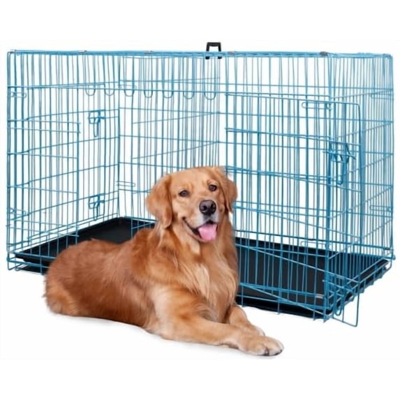 Visual Reference: 42 Inch Foldable Dog Crate Heavy Duty Metal Cage With