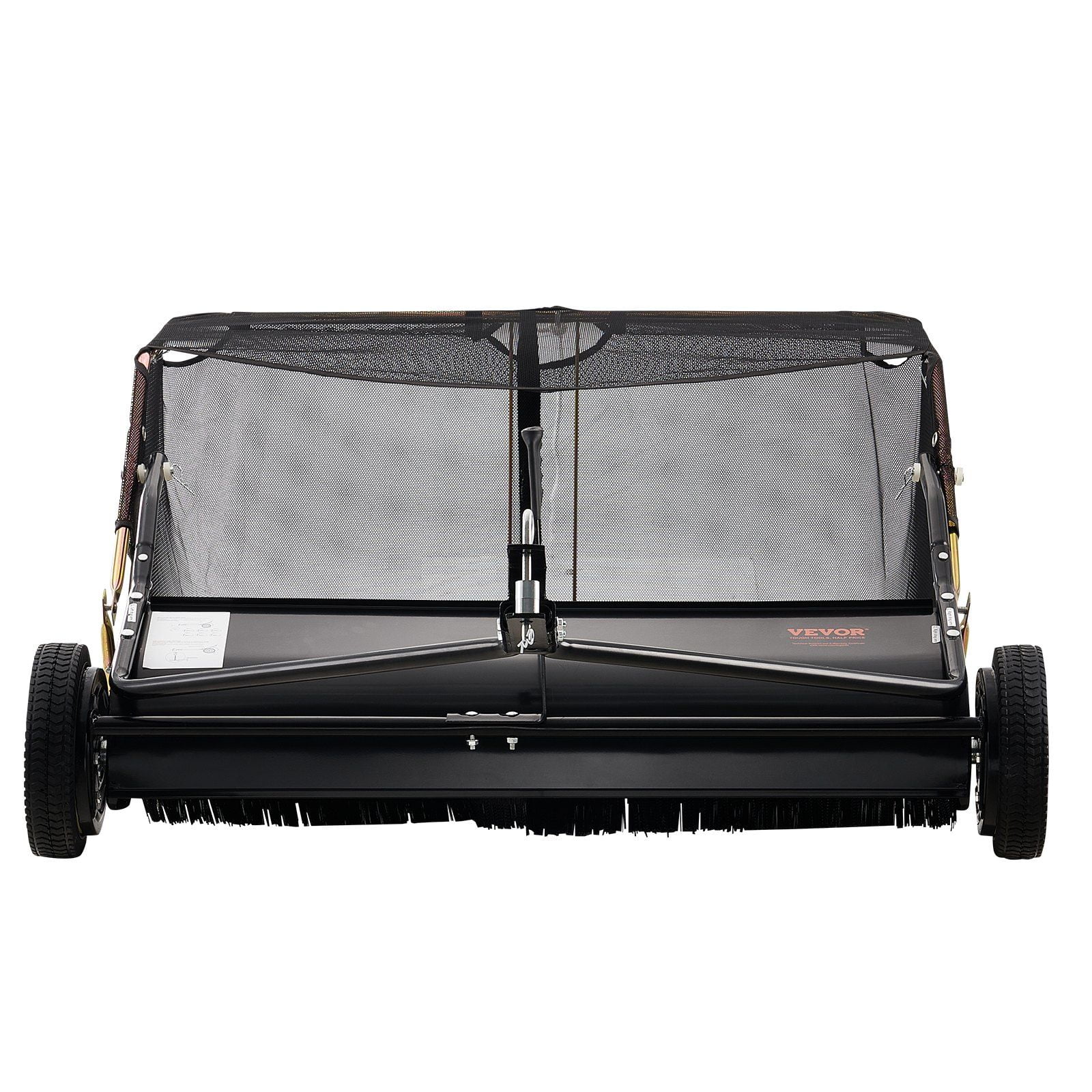 42 Inch Heavy Duty Lawn Sweeper Tow Behind 12 cu ft Large Pull Behind Grass and Leaf Collector with Dumping Rope Adjustable Sweeping Height for Debris