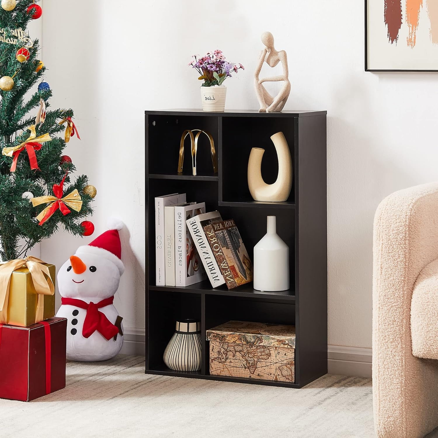 42 Inch High Bookcase 4Tier Modern Storage with Height