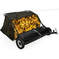 42 Inch Lawn Sweeper Tow Behind, 24 cu.ft. Large Pull Behind- Grass Sweeper, Heavy Duty Leaf & Grass Collector with Dumping Rope Design, Adjustable Sweeping Height for Picking Up Debris