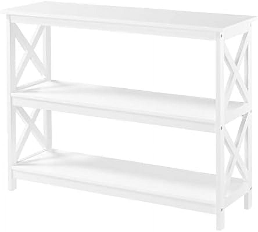 42 Inch Long Console Sofa Table, X Design Narrow Entryway Hallway Table