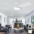 thumbnail image 1 of 42-Inch Low Profile Ceiling Fan with Light - Dimmable LED, 6-Speed and 3 CCT, Quiet DC Motor, Remote Control, 5 White Blades for Indoor/Outdoor, 1 of 9