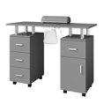 thumbnail image 1 of 42 Inch Manicure Table,Ergonomic Nail Desk with Lockable Wheels,Large Storage Cabinet & Drawers,Nail Tech Table for Salon & Home Use,Gray, 1 of 8