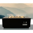 thumbnail image 1 of 42 Inch Outdoor Propane Gas Fire Pit Table, 50,000 BTU Auto-Ignition Gas Firepit with Glass Wind Guard, Alloy Wood Grain Tabletop -Black, 1 of 5