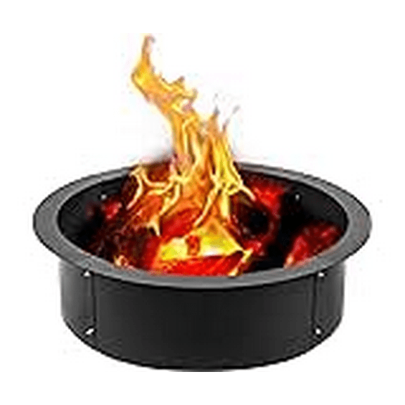 42-Inch Outer/36-Inch Inner Fire Pit Ring, Heavy Duty Solid Steel Fire Rings for Outside Wood Burning, DIY Fire Ring Liner for Beach Camping,Outside In-Ground, BBQ Grill