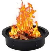 42-Inch Outer/36-Inch Inner Fire Pit Ring, Heavy Duty Solid Steel Fire Rings for Outside Wood Burning, DIY Fire Ring Liner for Beach Camping,Outside In-Ground, BBQ Grill
