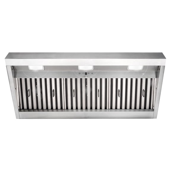Akicon 42 inch Range Hood Insert, Stainless Steel 6 inch Ducted Built-in Vent Hood, 120 Volts, 1200 CFM, Dimmable LED Warm Lights, Dishwasher Safe Filters, 3 Speed