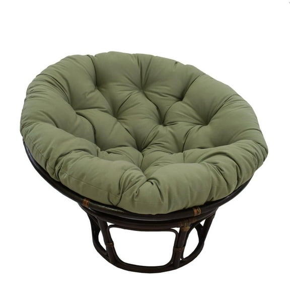 42-Inch Rattan Papasan Chair with Solid Twill Cushion