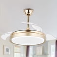 thumbnail image 1 of 42 Inch Retractable Ceiling Fan with Lights and Remote Control Modern Ceiling Fan with Retractable Blades, Silent Motor, 3 Light Color Change, 4 Timing Options, Gold, 1 of 7
