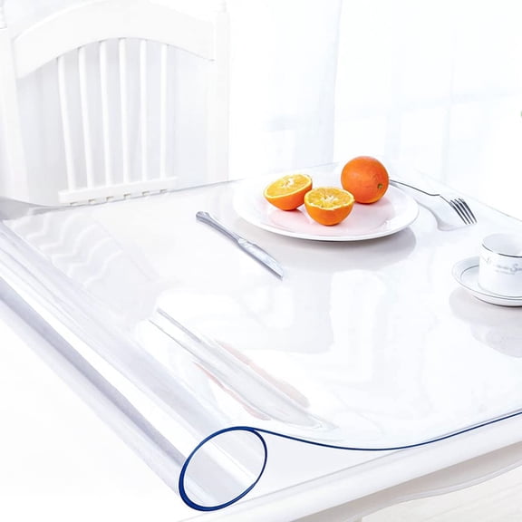 42 Inch Round Clear Table Pad Protector 1.5mm Thick Plastic Vinyl Tablecloth Cover Waterproof Non-Slip Circle Dining Room Table Protector PVC Desk Cover Mats for Wood Marble Furniture Surface