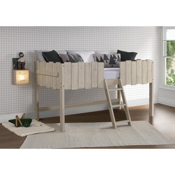 Twin Picket Fence Low Loft, Drawers Or Trundle Not Included
