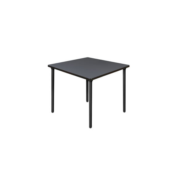 42 Inch Square Breakroom Table - Grey Melamine Top with Folding Legs
