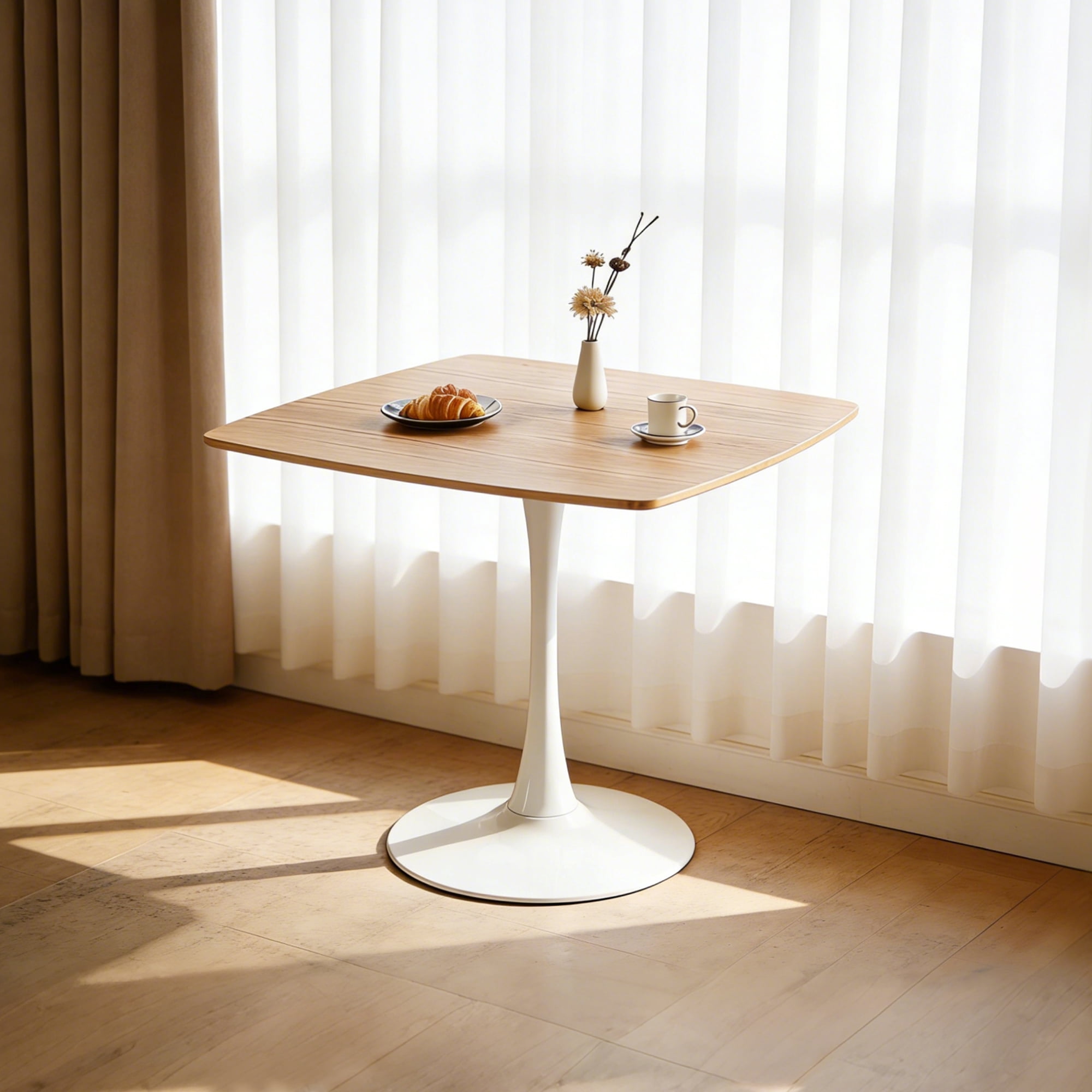 42 Inch Square Tulip Dining Table for 2-6 Person, Modern Mid-Century ...