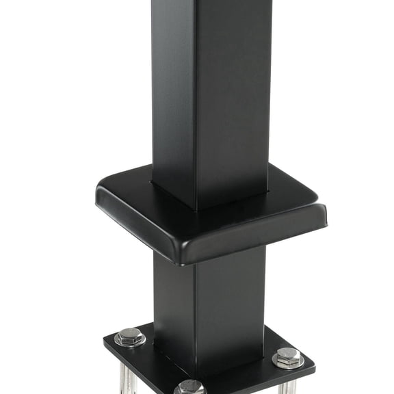 42 Inch Steel Cable Railing Post 2x2 SUS304 Stainless Steel Deck Stair Handrail Post with Horizontal Curved Bracket No Holes Black 1 Pack
